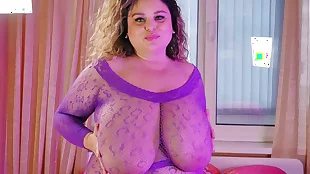 BBW MILF With Massive Boobs Anna Katz TitFuck Oily Breasts